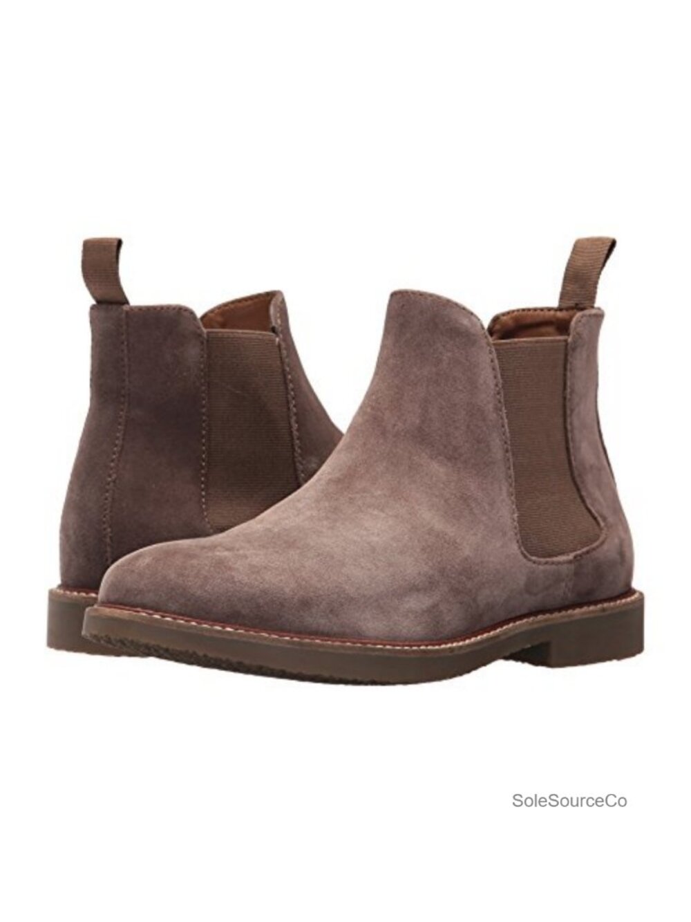 Suede Chelsea Boots Round Toe Ankle High No Heel